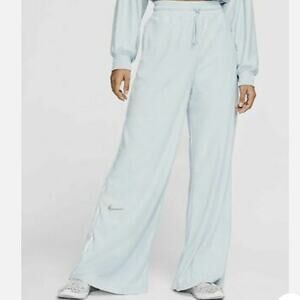 Nike Women's City Ready Training Pants Wide Leg Burnout Fabric Blue XS